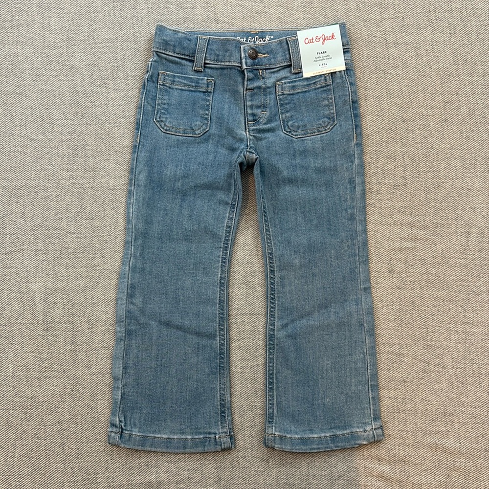 Cat & Jack girls flare jeans, size 4T. New with tags.